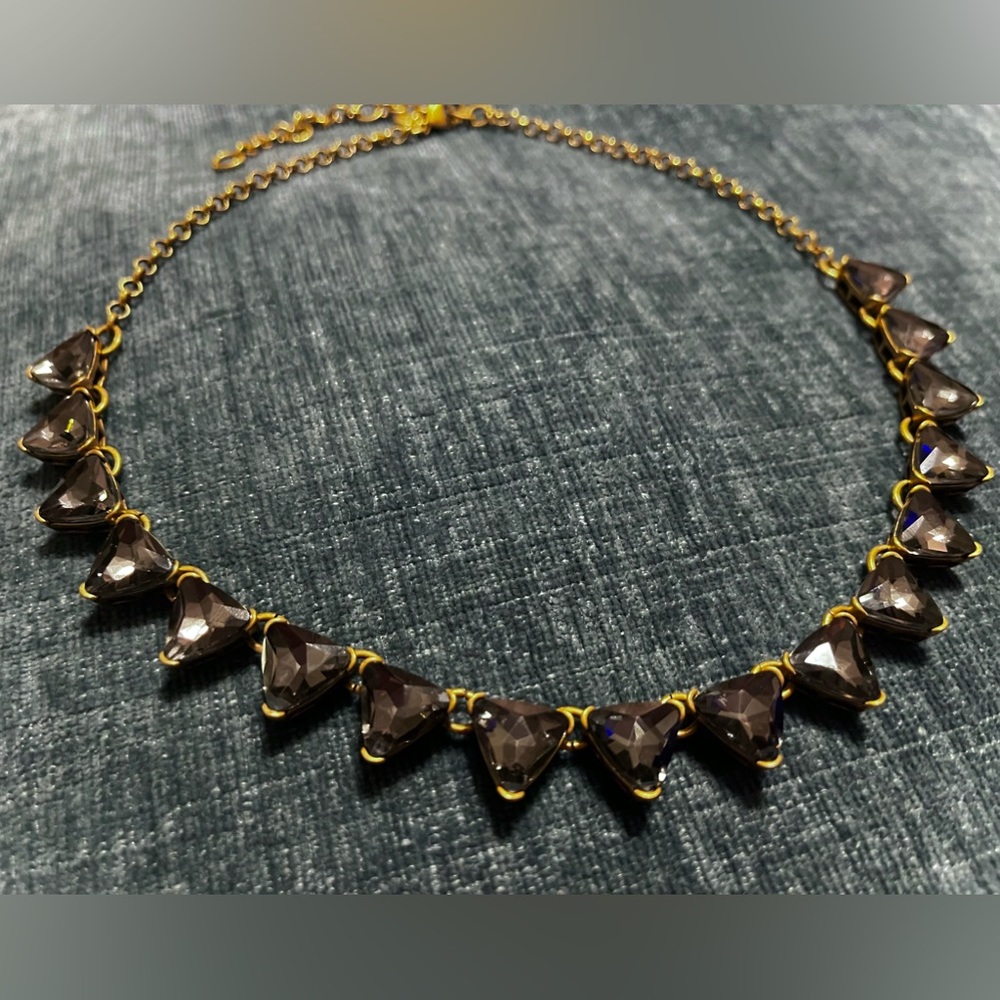 J. Crew Gray Crystal Adjustable Length Choker Necklace